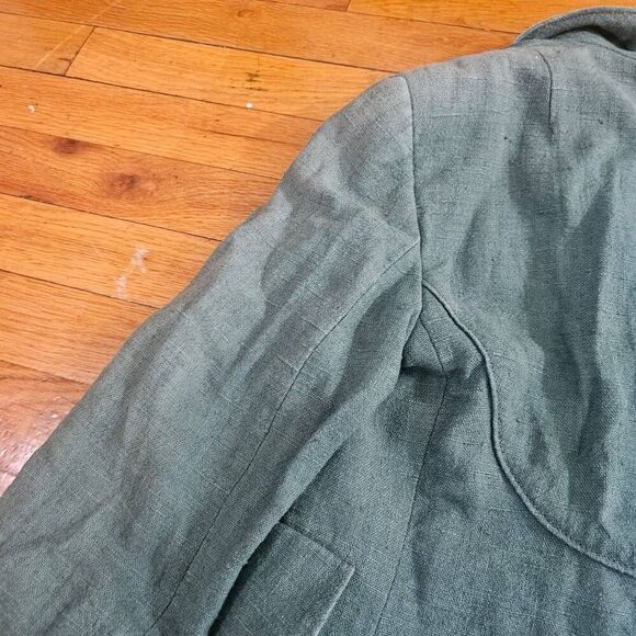 Akris Punto Linen Blazer Jacket Womens Size 6 Green - Picture 13 of 16